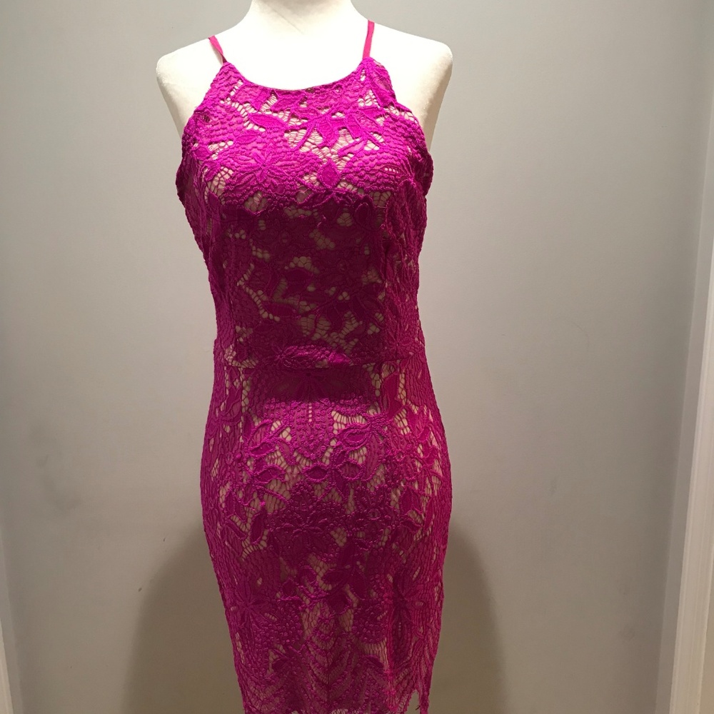 Angel biba Hello Molly lace hot pink dress
